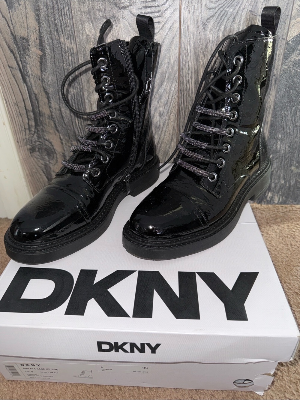 DKNY Malaya Lace-Up Boot - Black 9 - Picture 4 of 9